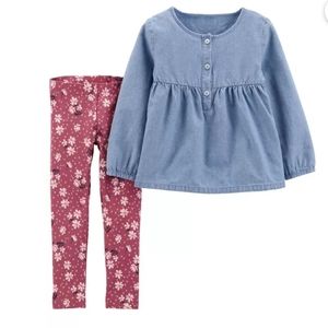 Carters 2-Piece Chambray Top and Leggings